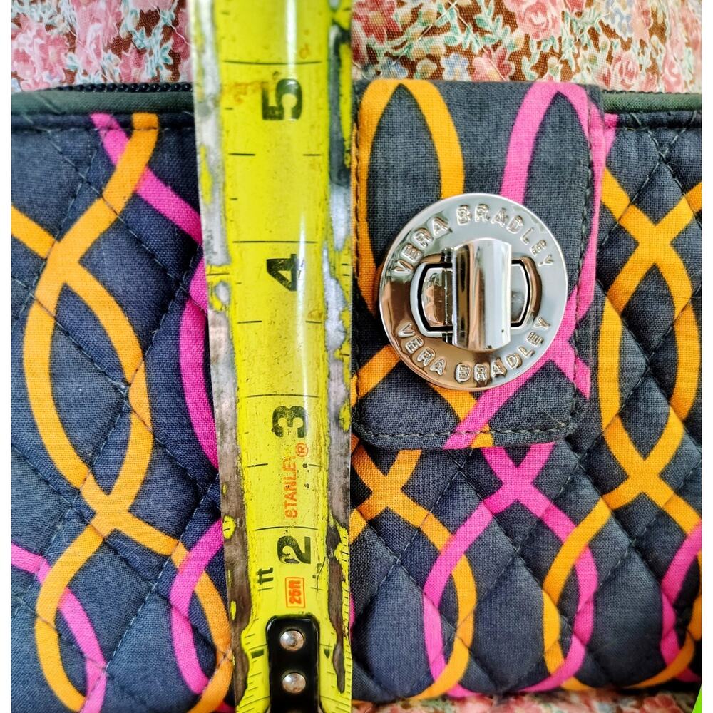 Vera Bradley Jazzy Swirls Turnlock Wallet NWT Pink Orange Gray MSRP $49 - Picture 10 of 12